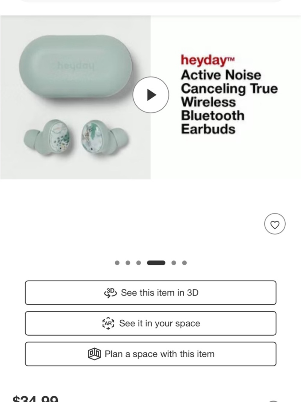 heyday True Wireless ANC Bluetooth Earbuds in Mint Green